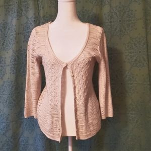 Lucky Brand Cream Sweater, 3/4 Sleeves